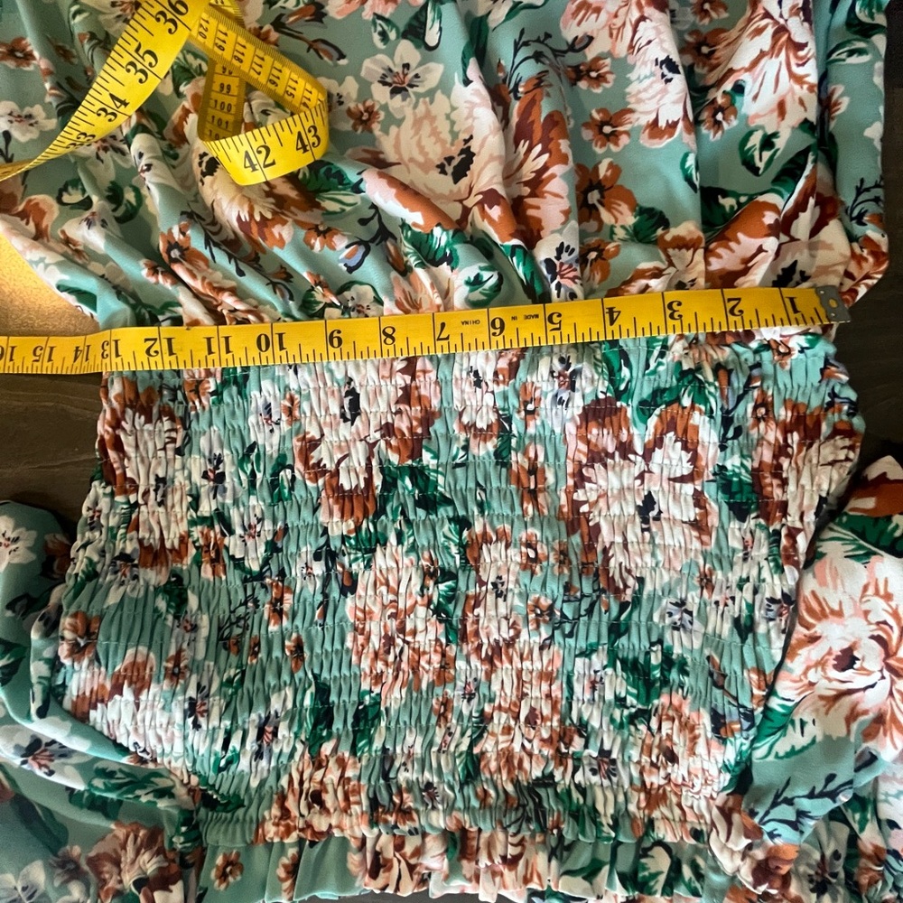 Lauren Conrad Green Floral Dress Size Medium - Picture 7 of 7